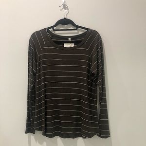 Comfortable Olive Striped Top